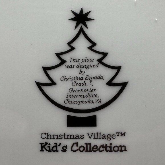 Christmas Village Kids Collection Cookie Plate Santa Sleigh Blue Multi‎ Seasonal - Picture 4 of 8